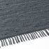 Flicken-Teppich 100% Baumwolle | Waschbarer Fleckerl mit Fransen | Anthrazit